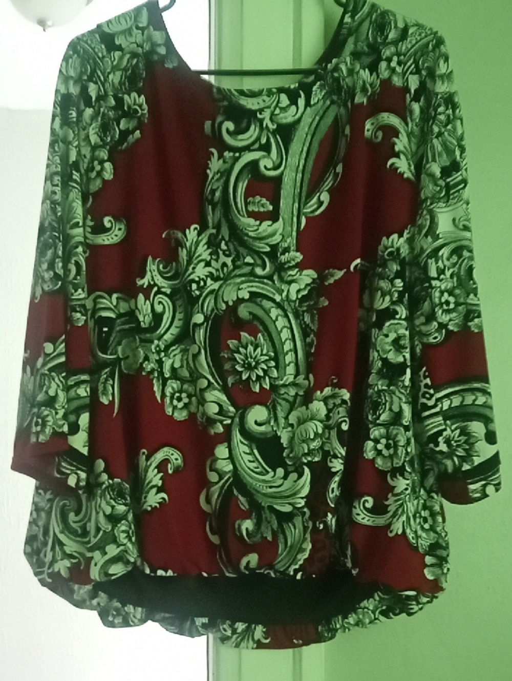 Alfani Black and Red Floral Print Blouse